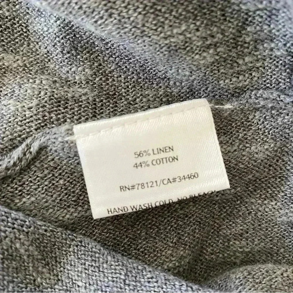 Eileen Fisher Gray Sweater XS Linen Blend Space Dye Crewneck Long Sleeves - Picture 8 of 9